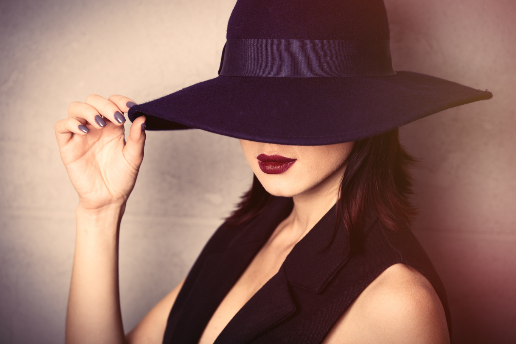 young woman in hat