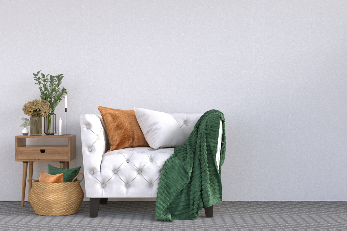 Cozy Home Interior With Sofa And Decorative Items