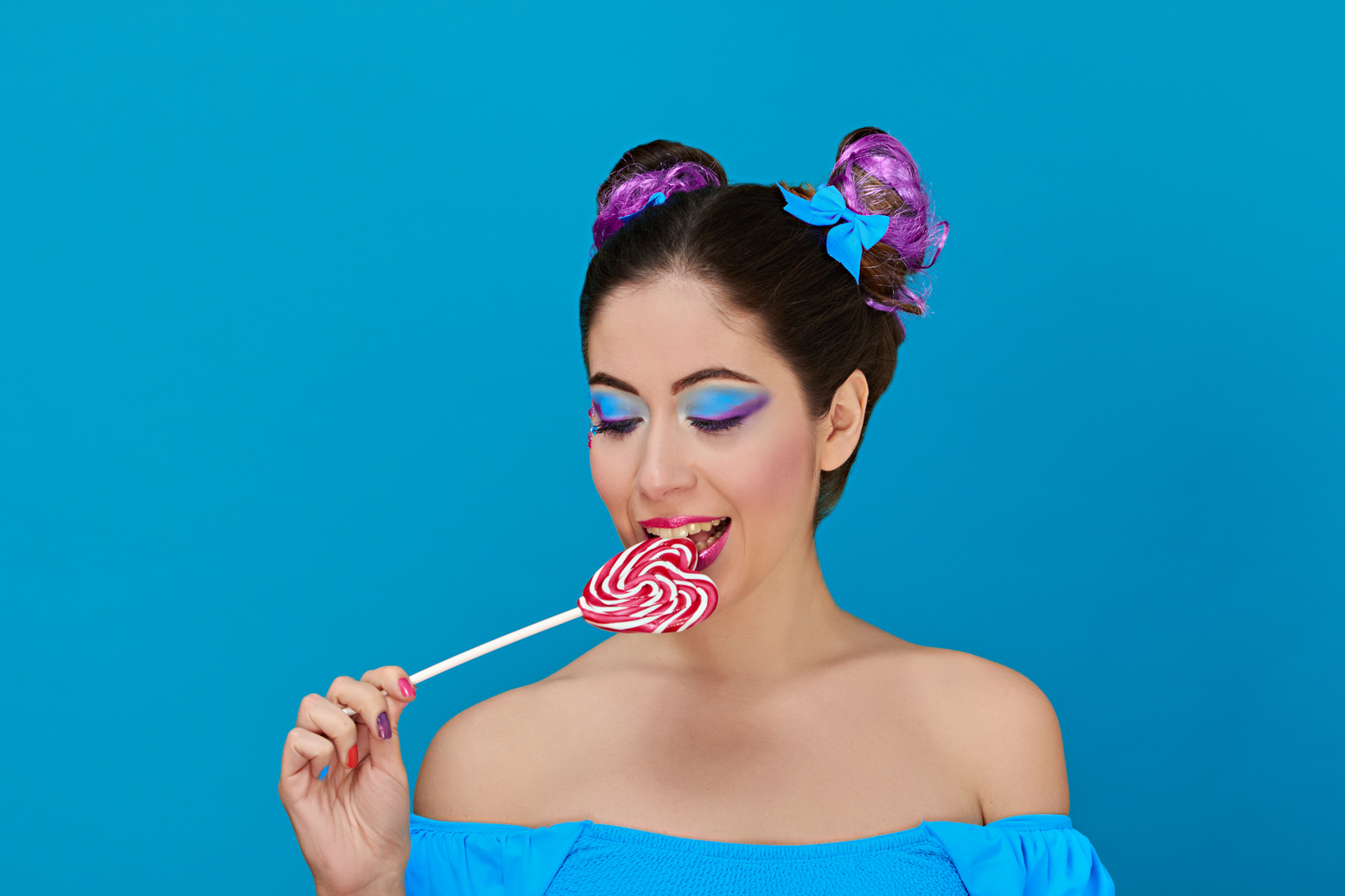 Woman Eating a Lollipop 